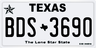 TX license plate BDS3690