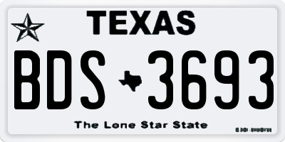 TX license plate BDS3693
