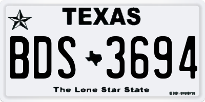 TX license plate BDS3694