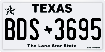 TX license plate BDS3695