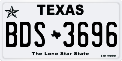 TX license plate BDS3696