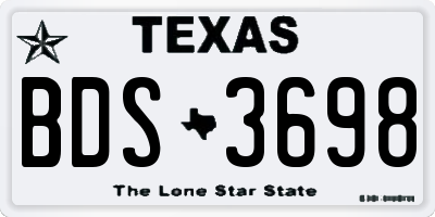 TX license plate BDS3698