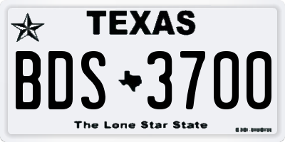 TX license plate BDS3700