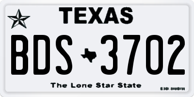 TX license plate BDS3702