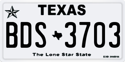 TX license plate BDS3703