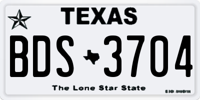 TX license plate BDS3704