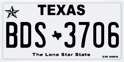 TX license plate BDS3706