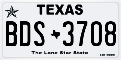 TX license plate BDS3708