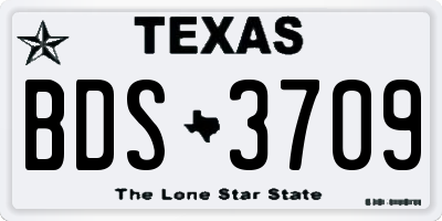 TX license plate BDS3709