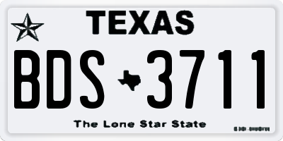 TX license plate BDS3711
