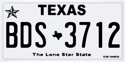 TX license plate BDS3712