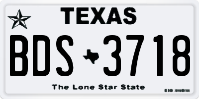 TX license plate BDS3718