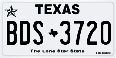 TX license plate BDS3720