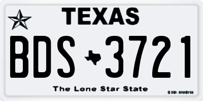 TX license plate BDS3721