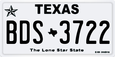TX license plate BDS3722