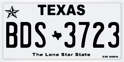TX license plate BDS3723