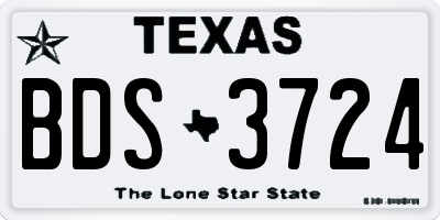 TX license plate BDS3724