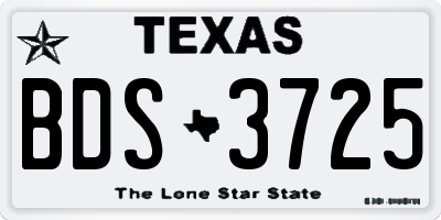 TX license plate BDS3725