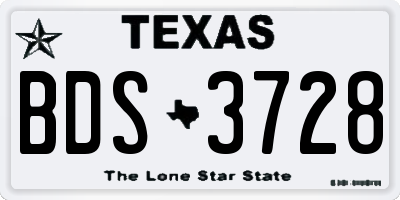 TX license plate BDS3728