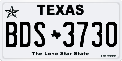 TX license plate BDS3730
