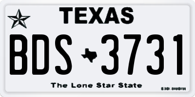 TX license plate BDS3731
