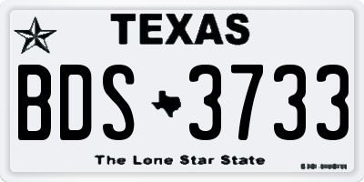 TX license plate BDS3733
