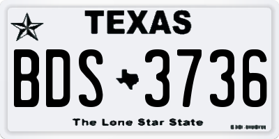 TX license plate BDS3736