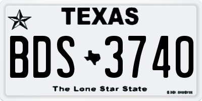 TX license plate BDS3740