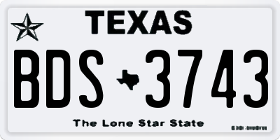 TX license plate BDS3743