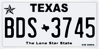 TX license plate BDS3745
