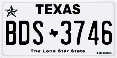 TX license plate BDS3746