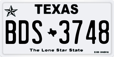 TX license plate BDS3748