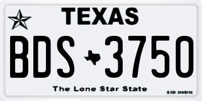 TX license plate BDS3750
