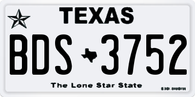 TX license plate BDS3752
