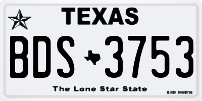 TX license plate BDS3753
