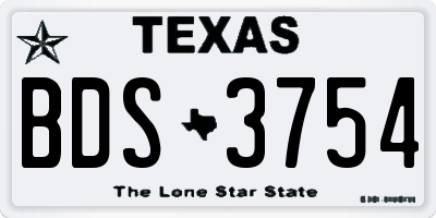 TX license plate BDS3754