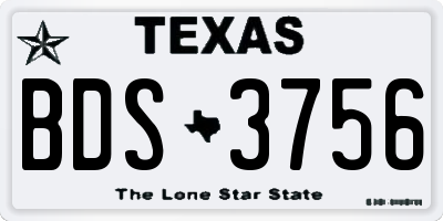 TX license plate BDS3756