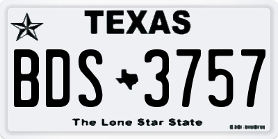 TX license plate BDS3757