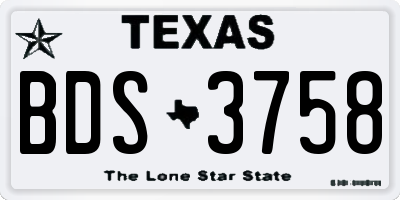 TX license plate BDS3758