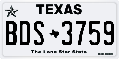 TX license plate BDS3759