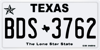TX license plate BDS3762