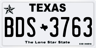 TX license plate BDS3763