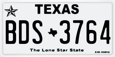 TX license plate BDS3764