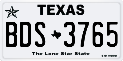 TX license plate BDS3765