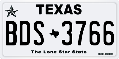 TX license plate BDS3766