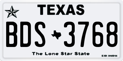 TX license plate BDS3768