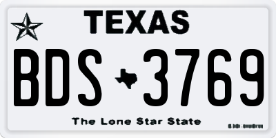 TX license plate BDS3769