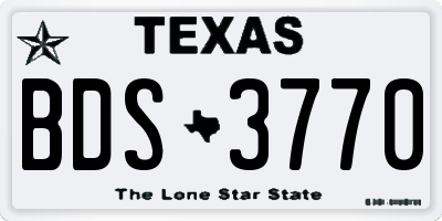 TX license plate BDS3770