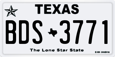 TX license plate BDS3771