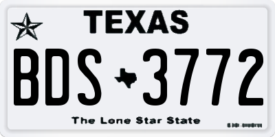 TX license plate BDS3772